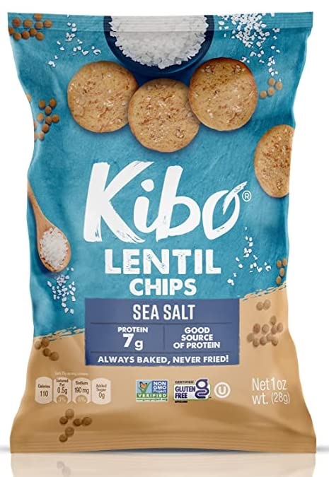 Sea Salt Flavor Gluten Free Non GMO Plant Based Lentil Chips 1oz