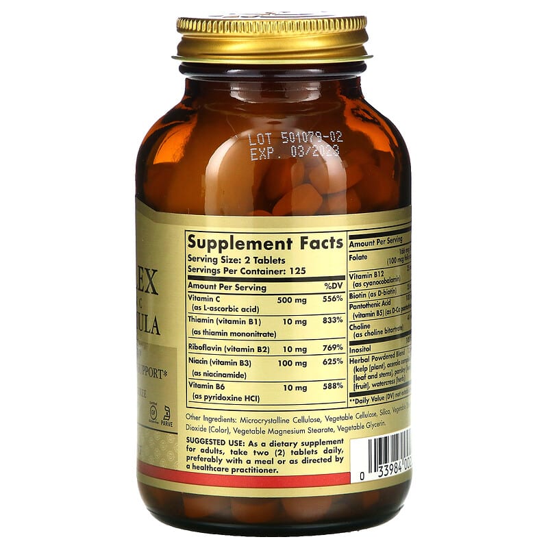B-Complex with Vitamin C Stress Formula, 250 Tablets