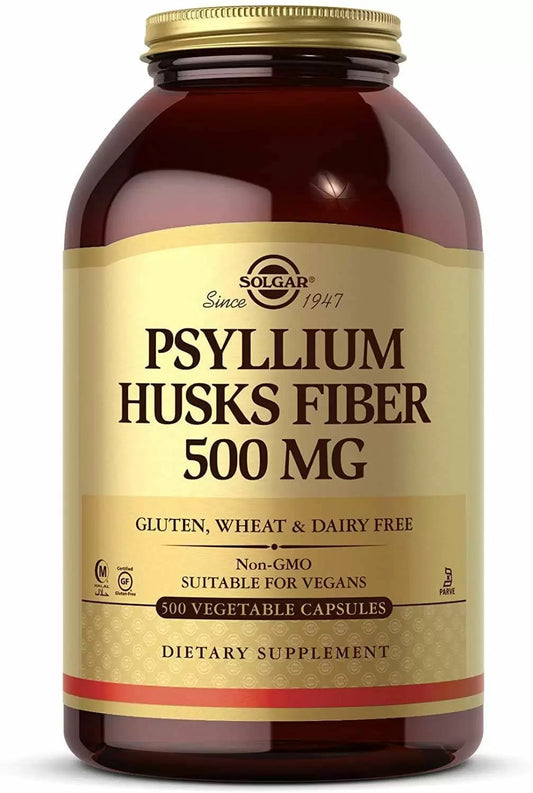 Psyllium Husks Fiber, 500 mg, 500 Vegetable Capsules