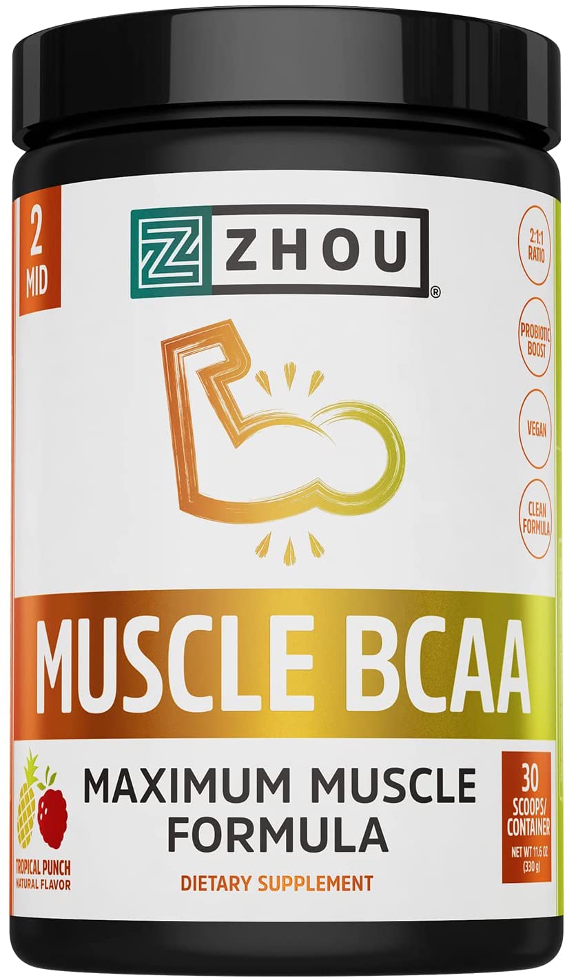Zhou Muscle Bcaa Miximum Muscle Formula Tropical Punch 30 Scoops
