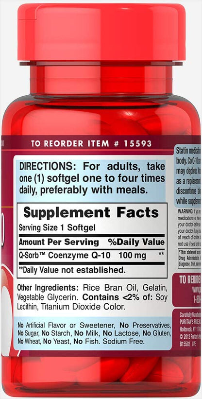 Q-sorb Coq10 100mg 60 Softgels 1 Bottle