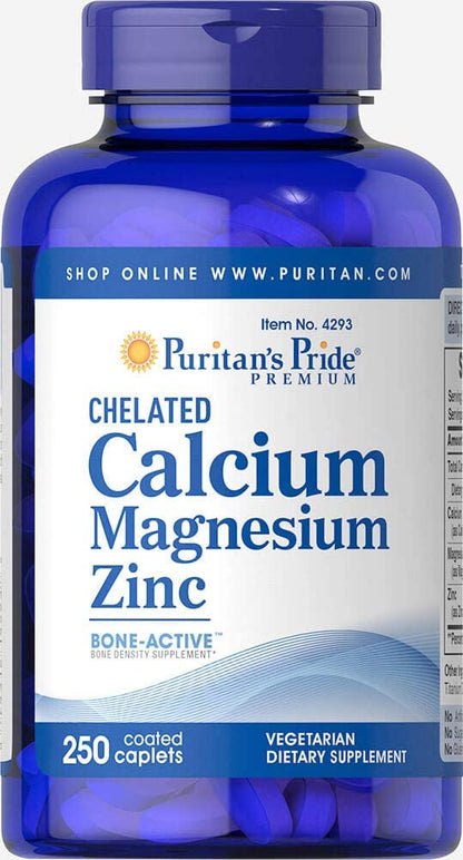Chelated Calcium Magnesium Zinc, 250 Count