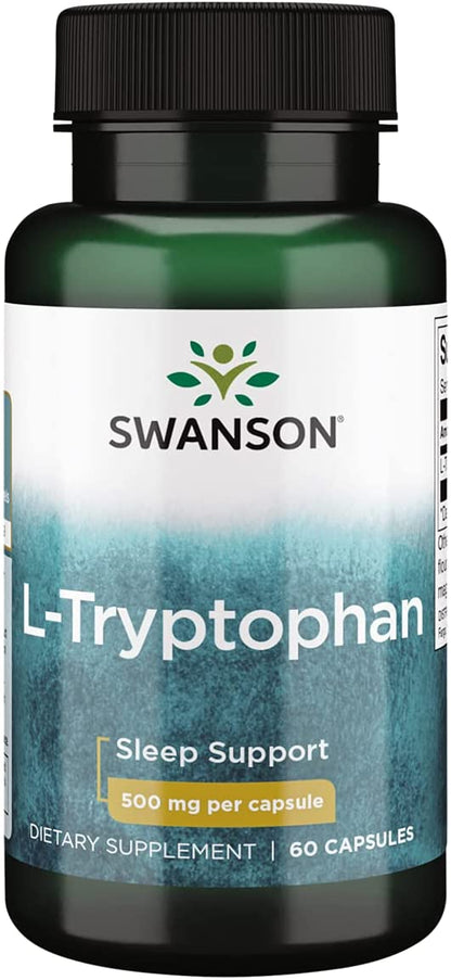 Amino Acid L-Tryptophan 500 Milligrams 60 Capsules