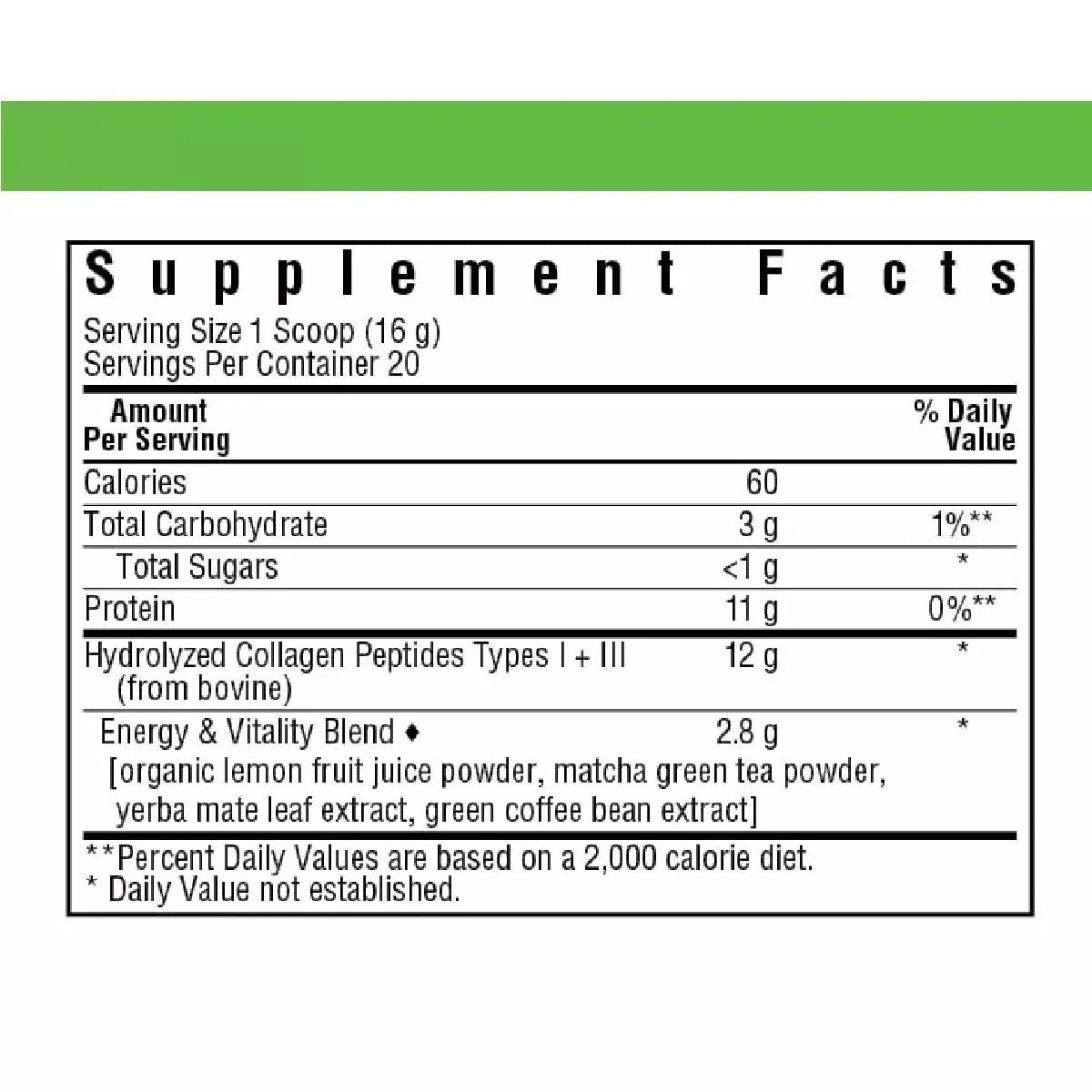 Bluebonnet Collagen Refreshers Vitality Matcha Lemon Flavor 320g