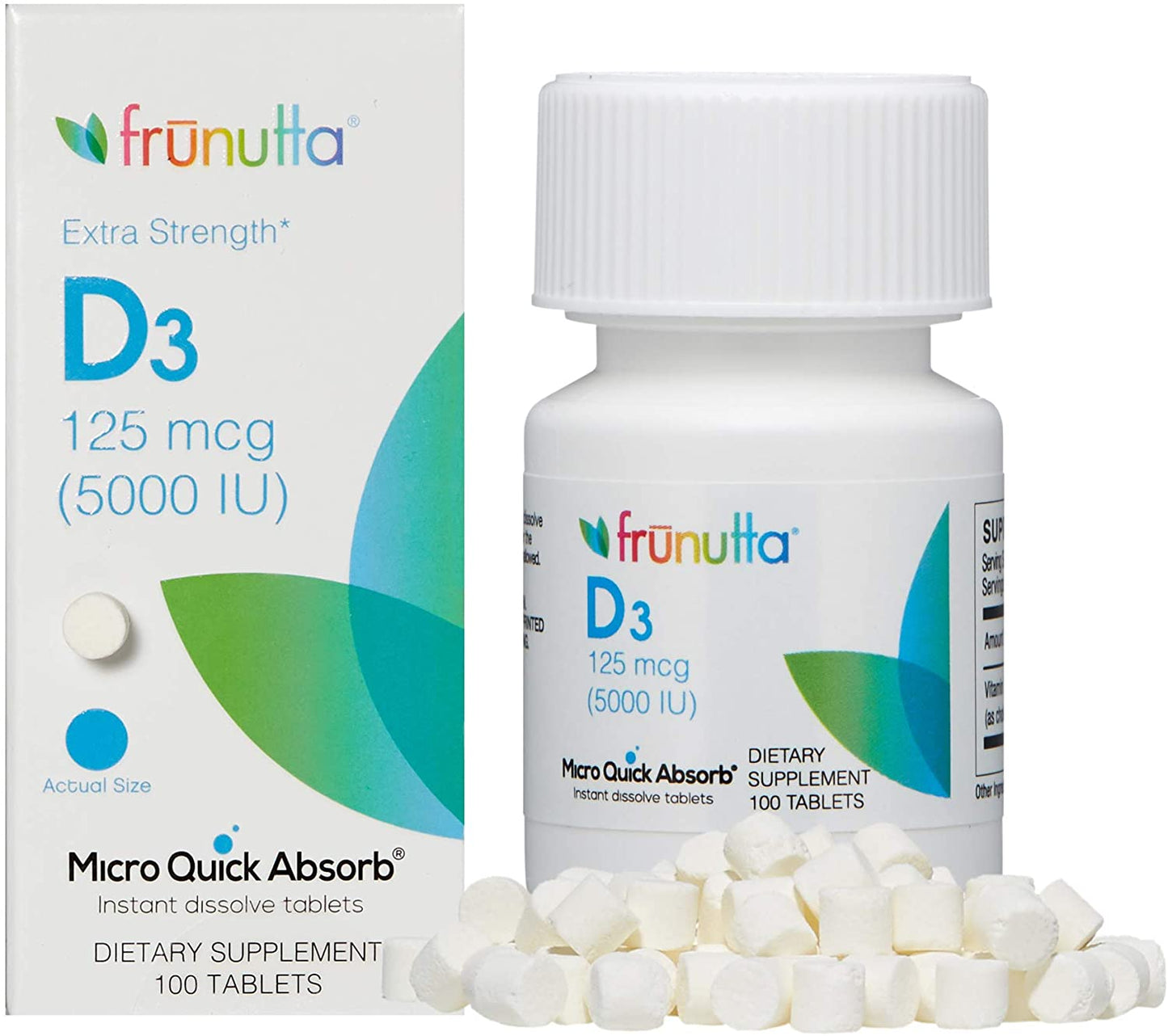 Vitamin D3 5000 IU Under The Tongue Instant Dissolve Tablets - 125 mcg x 100 Tablets