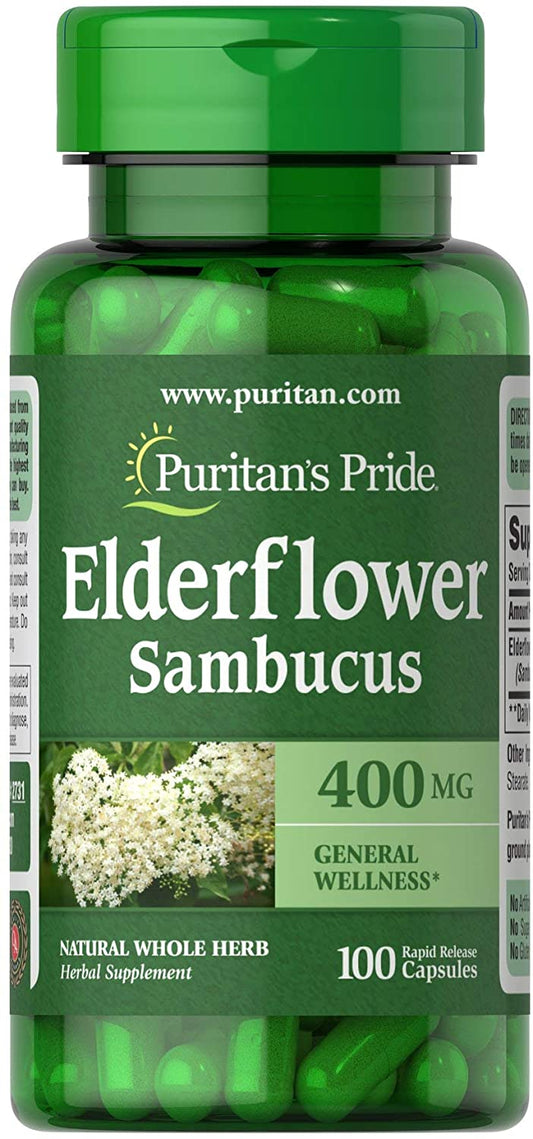 Elderflower Sambucus 400 Mg 100 Capsules