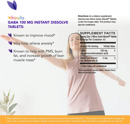 GABA Under The Tongue Instant Dissolve Tablets - 100 mg x 90 Tablets