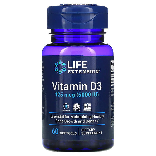 Vitamin D3, 125 mcg (5,000 IU), 60 Softgels