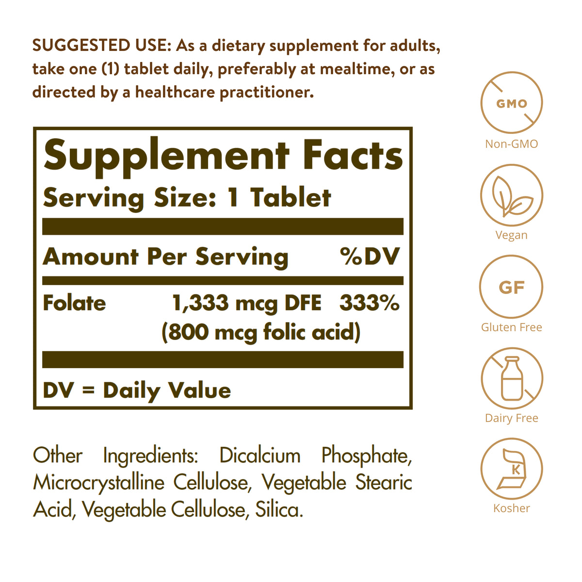 Dfe 800 Folate 1,333 MCG DFE (Metafolin® 800 mcg) Tablets, 100 ct – Nutracore