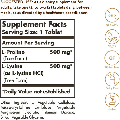 L-Proline L-lysine 500 MG /500 MG 90 Tabletes