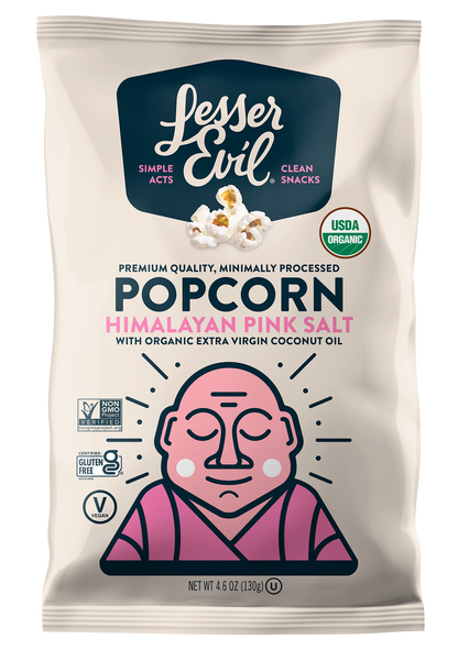 Lesser Evil Organic Popcorn Himalayan Pink Salt 25g