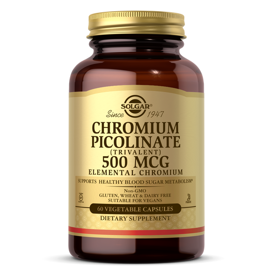Chromium Picolinate 500 mcg Vegetable Capsules, 60 ct