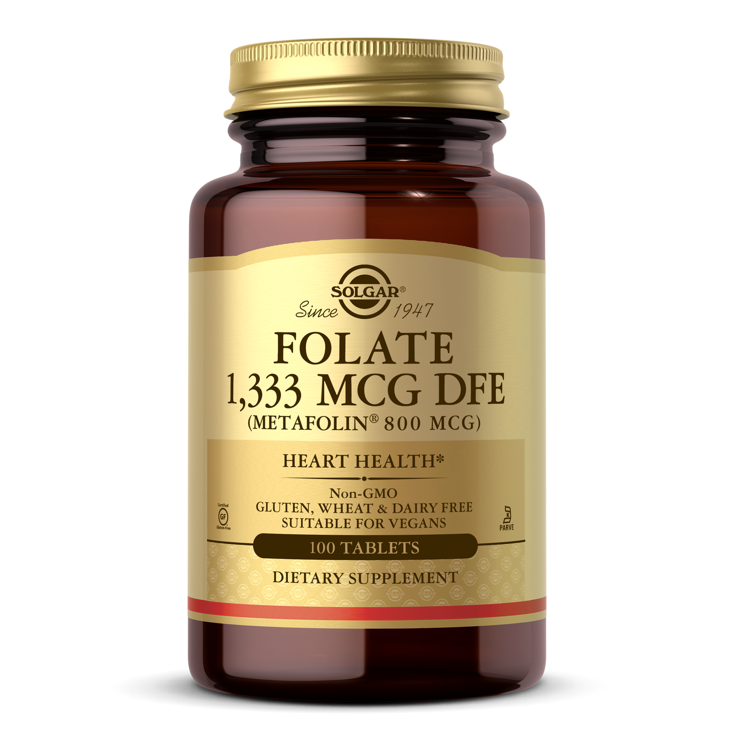 Folate 1,333 MCG DFE (Metafolin® 800 mcg) Tablets, 100 ct