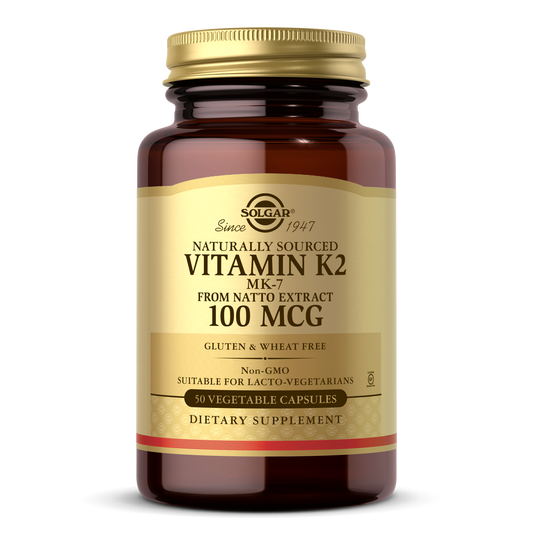 Naturally Sourced Vitamin K2 (MK-7) 100 mcg Vegetable Capsules, 50 ct