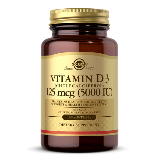 Vitamin D3 (Cholecalciferol) 125 mcg (5,000 IU) Softgels, 100 ct
