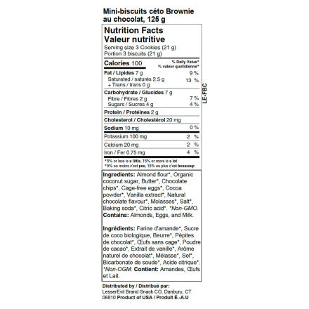 Lesser Evil Mini Cookies Fudge Brownie 125g