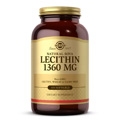 Natural Soya Lecithin, 1,360 mg, 100 Softgels